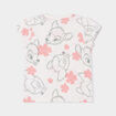 T-shirt manches courtes coton Bambi blanc bébé fille