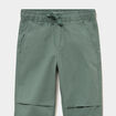 Pantalon battle taille &eacute;lastiqu&eacute;e coton vert gar&ccedil;on