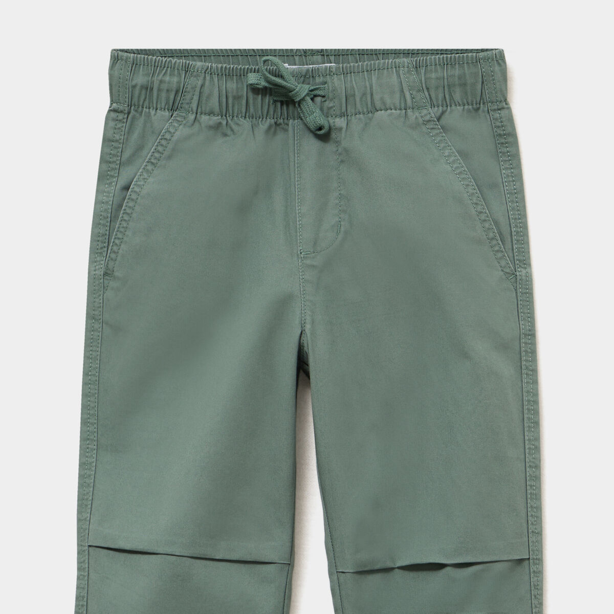 Pantalon battle taille &eacute;lastiqu&eacute;e coton vert gar&ccedil;on