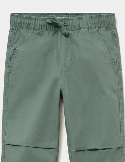 Pantalon battle taille &eacute;lastiqu&eacute;e coton vert gar&ccedil;on