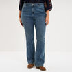 Jean flare 5 poches taille haute denim dirty femme grande taille