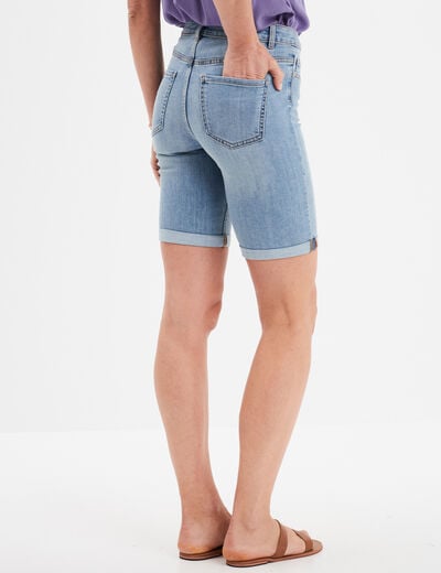 Bermuda en jean slim denim double stone femme