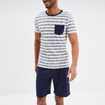 Ensemble pyjama 2 pièces blanc homme