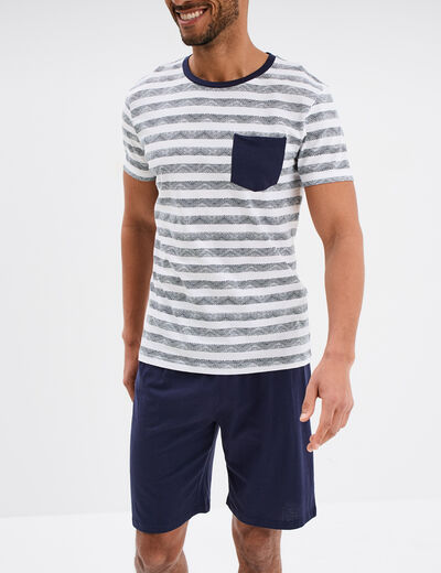 Ensemble pyjama 2 pièces blanc homme