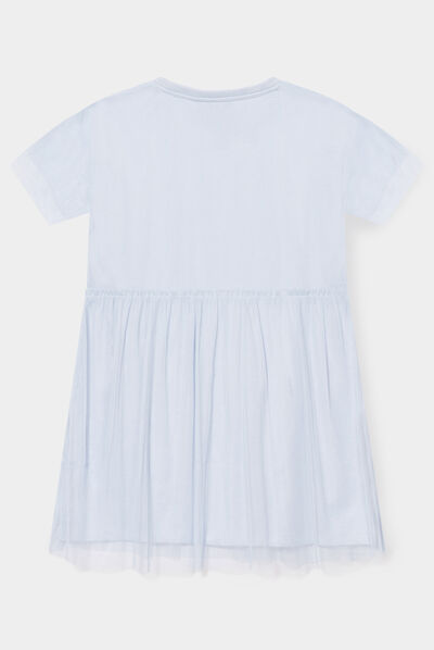 Robe tulle courte évasée Harry Potter bleu gris fille