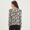 T-shirt cordons à nouer et volants noir femme