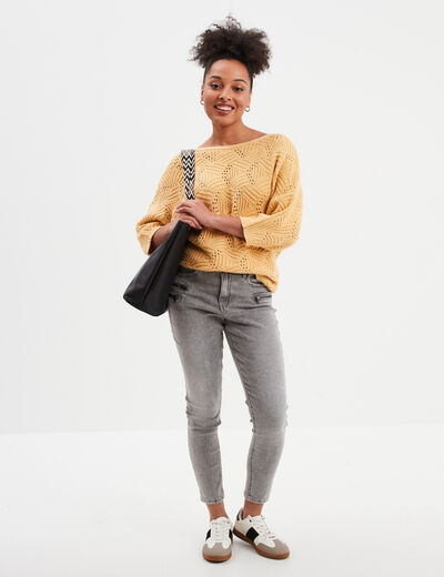 Jeans skinny 7/8ème Liberto denim gris femme