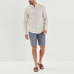 Short chino droit lin majoritaire bleu marine homme