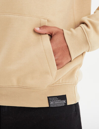 Sweat à capuche hoodie Liberto beige homme