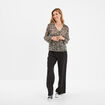 Blouse col en V manches longues Liberto noir femme