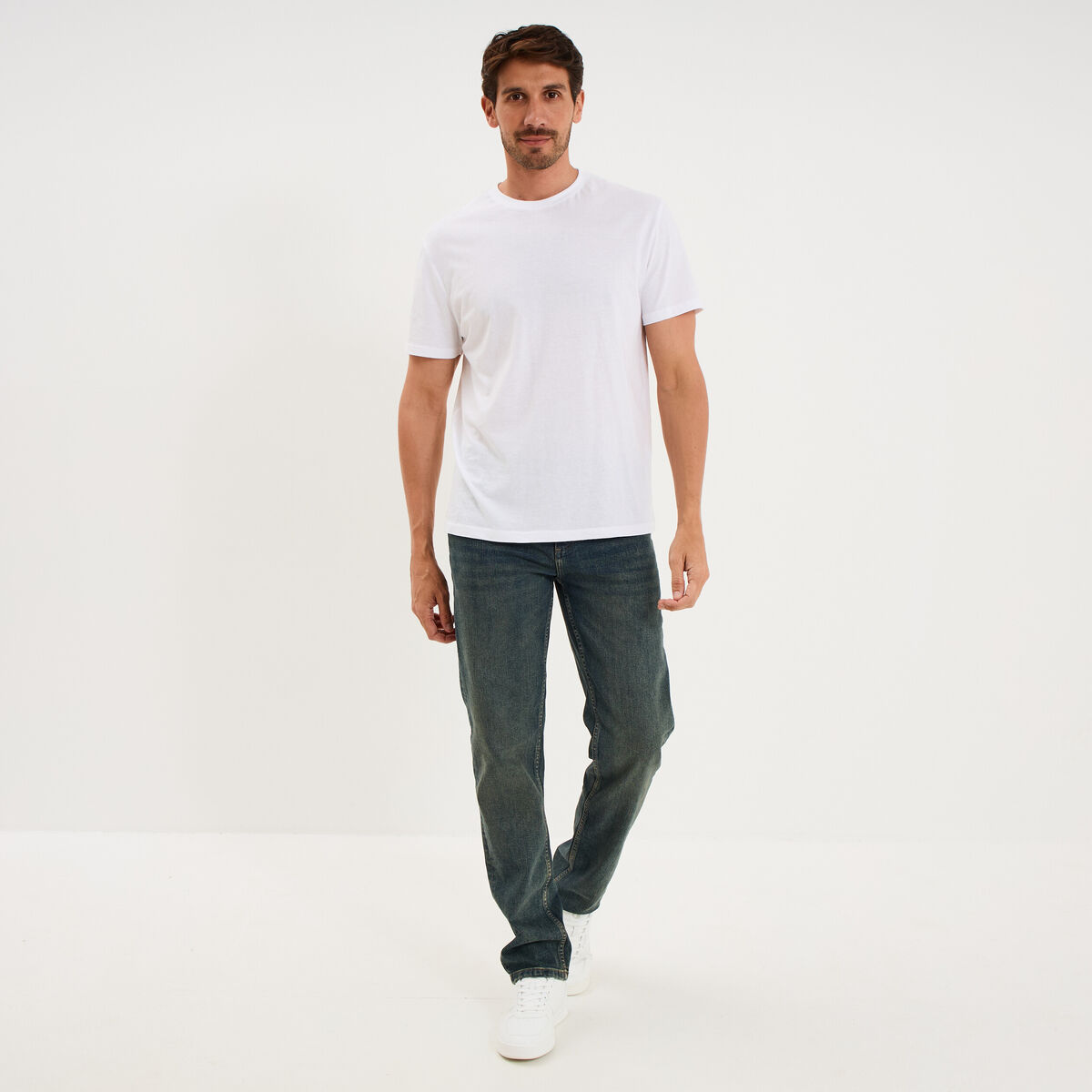 Jeans regular 5 poches denim dirty homme