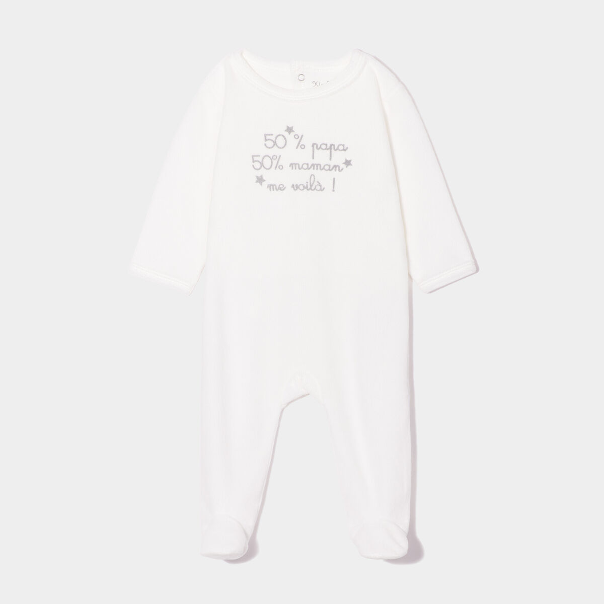 Dors-bien manches longues boutonné blanc bébé