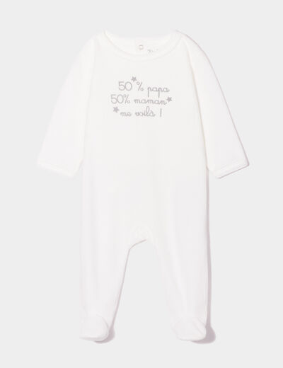 Dors-bien manches longues boutonné blanc bébé
