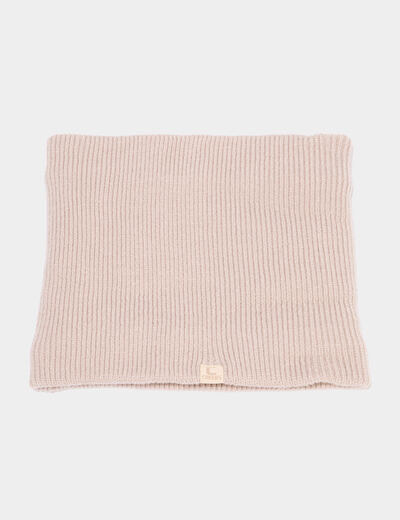 Tour de cou tricot&eacute; doubl&eacute; sable femme