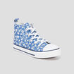 Tennis montantes en toile bout renforc&eacute; bleu fille