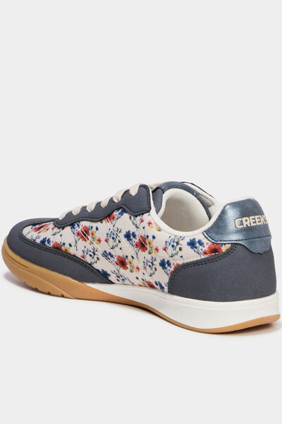 Baskets basses &agrave; lacets bleu marine femme