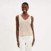 D&eacute;bardeur d&eacute;tails ajour&eacute;s beige femme