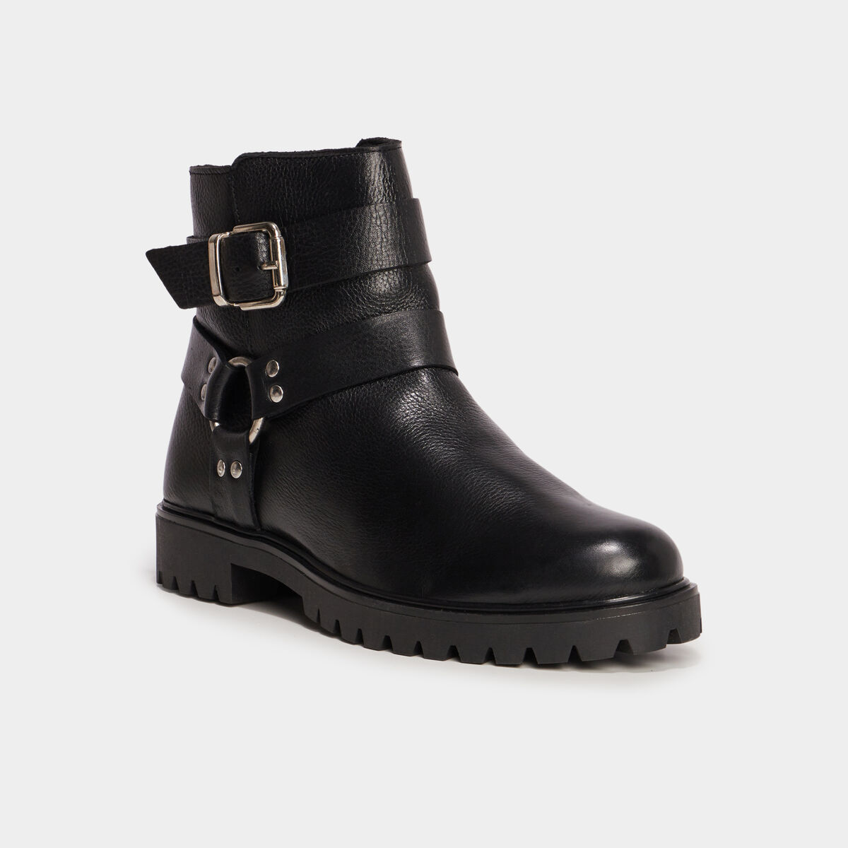 Bottines en cuir zippée Liberto noir femme
