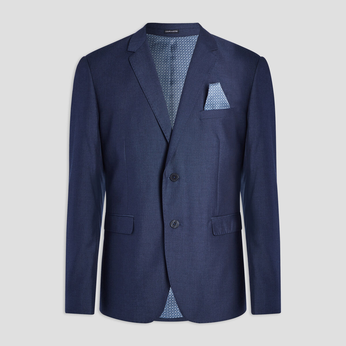 Veste ajustée boutonnée bleu homme