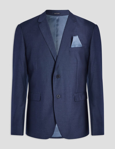 Veste ajustée boutonnée bleu homme