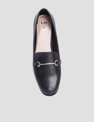 Mocassins plats avec boucles noir femme