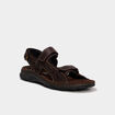 Sandales &agrave; scratchs marron homme