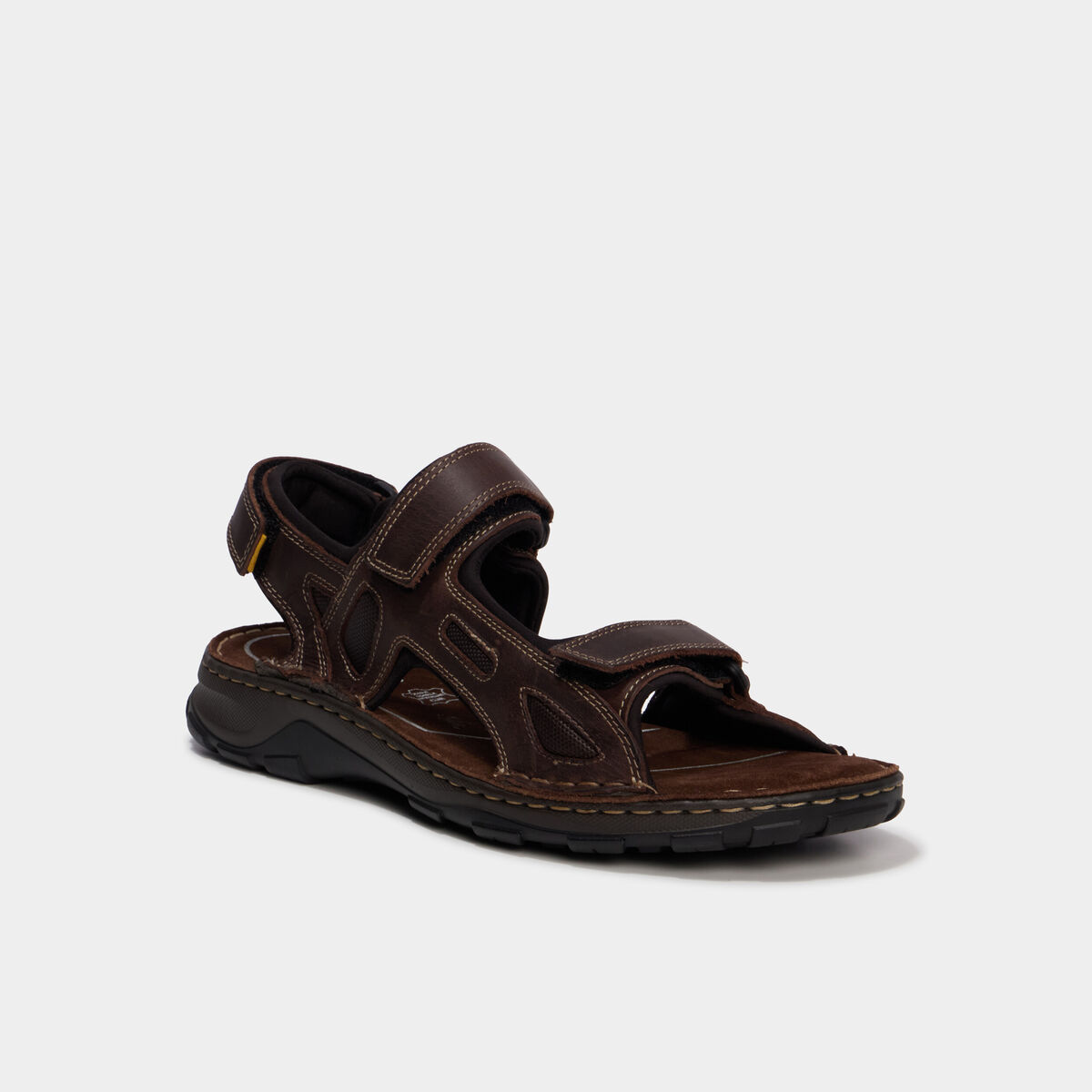 Sandales &agrave; scratchs marron homme