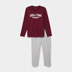 Ensemble pyjama pantalon et t-shirt bordeaux homme
