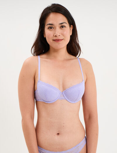 Soutien-gorge corbeille coques dentelle parme femme