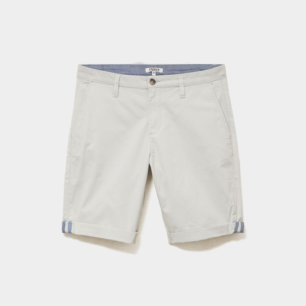 Bermuda short chino straight stretch gris clair homme