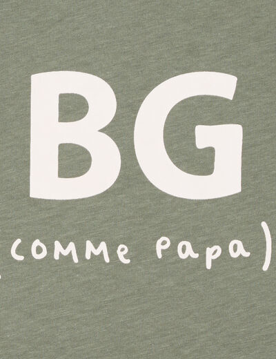 T-shirt épaule boutonnée manches longues vert kaki bébé garçon
