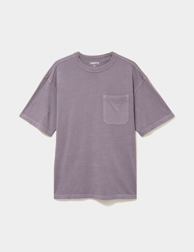 T-shirt 1 poche manches courtes coton violet homme