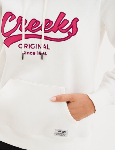 Sweat &agrave; capuche hoodie blanc femme