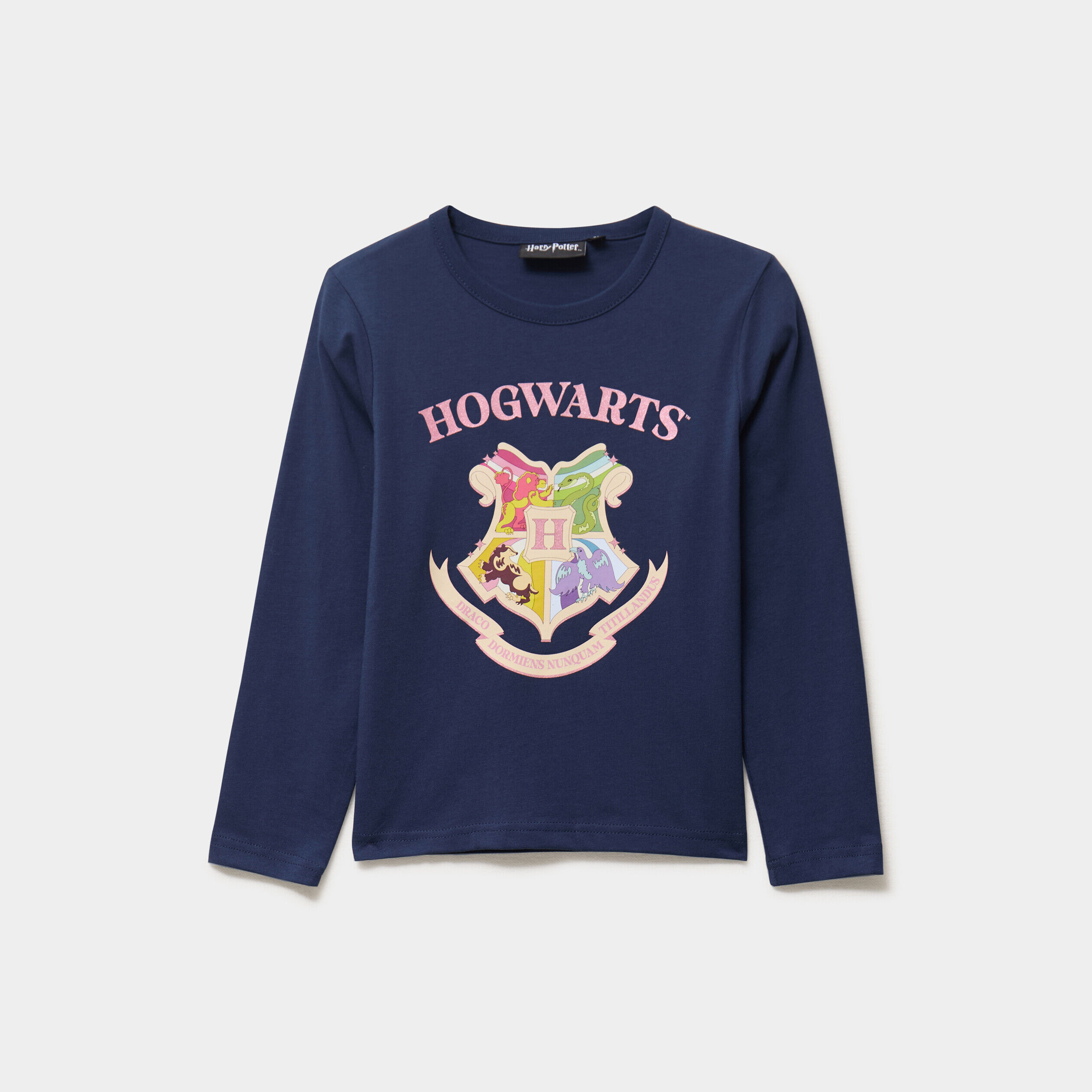 T-shirt Hogwarts Harry Potter bleu marine fille