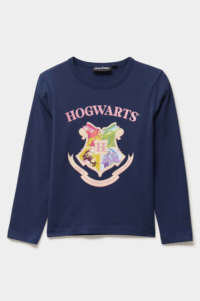T-shirt Hogwarts Harry Potter bleu marine fille