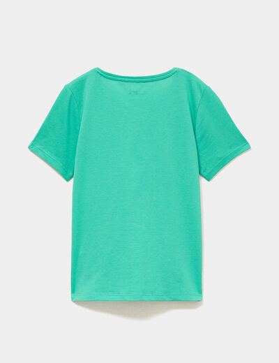 T-shirt manches courtes en coton vert menthe fille