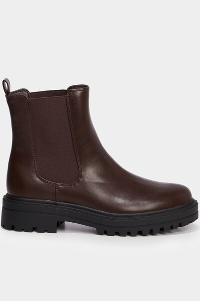Boots chelsea crant&eacute;es marron fonc&eacute; femme