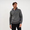 Pull avec col camionneur c&ocirc;tel&eacute; gris fonc&eacute; homme