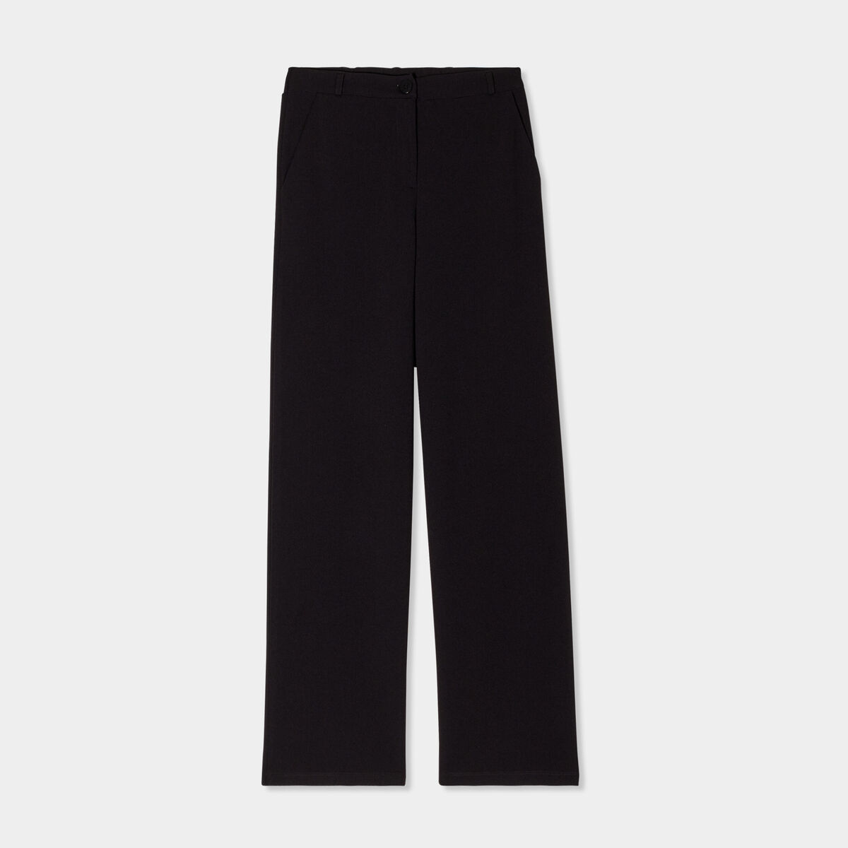 Pantalon large fluide taille &eacute;lastiqu&eacute;e noir femme