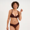 Haut de maillot de bain embo&icirc;tant padd&eacute; marron femme