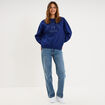 Sweat col rond manches longues bleu fonc&eacute; femme