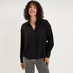 Chemise fluide manches longues noir femme