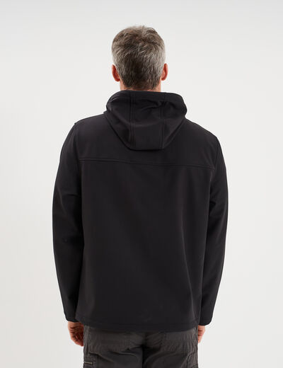 Blouson d&eacute;perlant fourr&eacute; &agrave; capuche noir homme