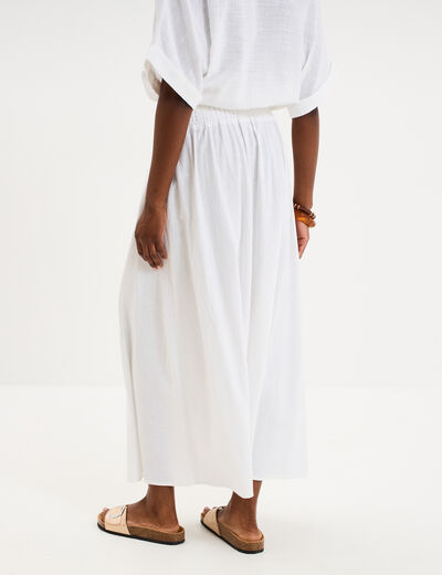 Jupe longue lin majoritaire blanc femme