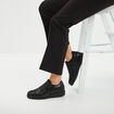 Tennis basses pied large Confortissimo noir femme