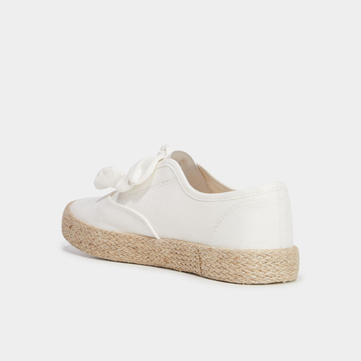 Tennis en toile avec noeuds blanc femme