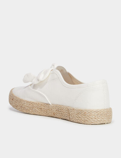 Tennis en toile avec noeuds blanc femme