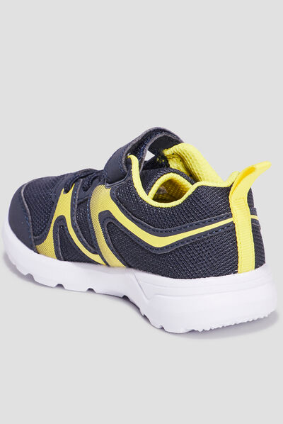 Baskets running à scratchs Rexited bleu marine garçon