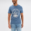 T-shirt droit manches courtes coton bleu fonc&eacute; homme