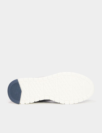 Chaussures bateau en jean bleu homme